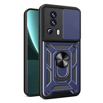 Xiaomi Civi 2 5G Sliding Camera Cover Magnetic Ring Stand Shockproof TPU + PC Protective Phone Case