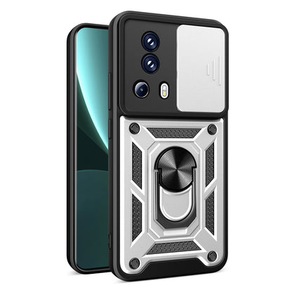 Xiaomi Civi 2 5G Sliding Camera Cover Magnetic Ring Stand Shockproof TPU + PC Protective Phone Case