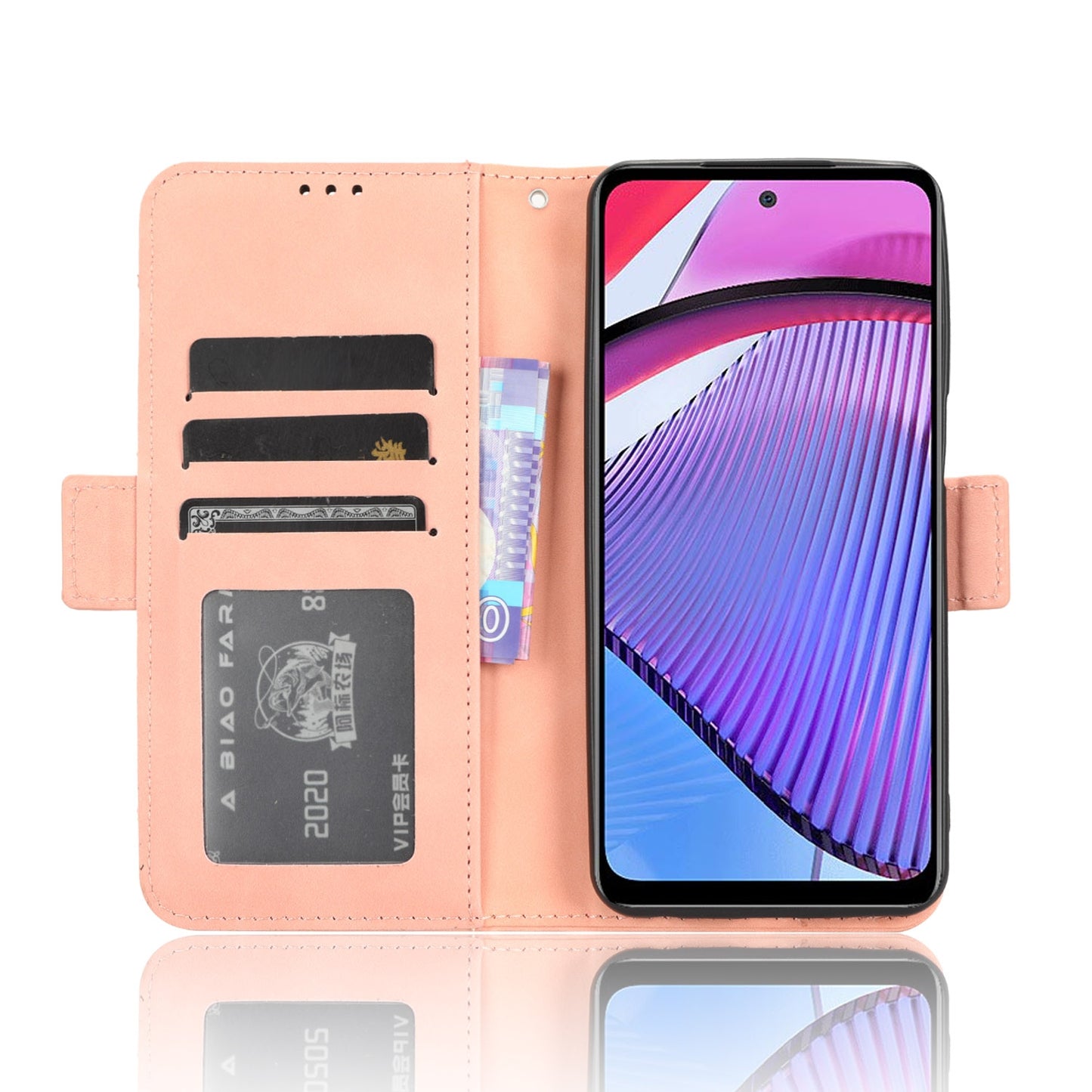 Motorola Moto G Power 2023 Skin Feel PU Leather Wallet Phone Case with Card Slots, Cash Pocket, Magnetic Closure, Built-In Stand, Full Protection TPU Cover