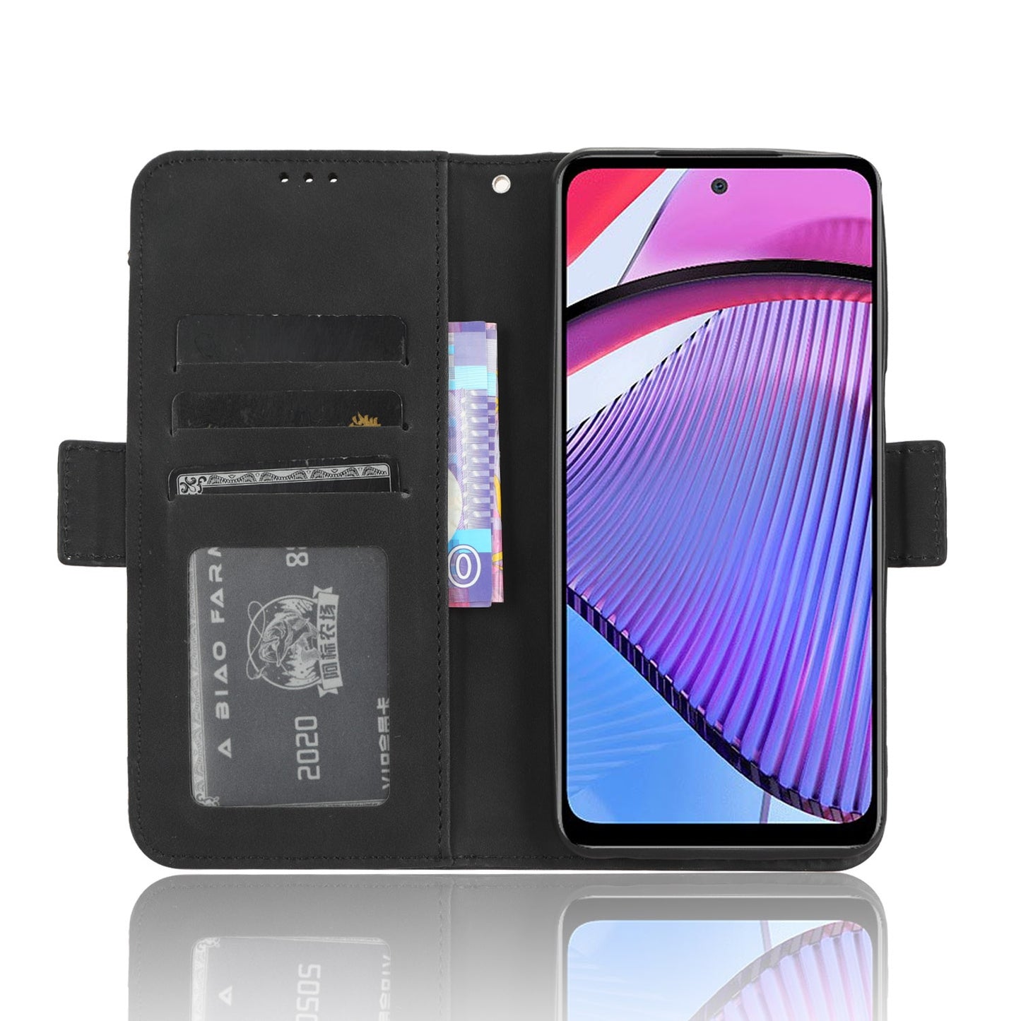 Motorola Moto G Power 2023 Skin Feel PU Leather Wallet Phone Case with Card Slots, Cash Pocket, Magnetic Closure, Built-In Stand, Full Protection TPU Cover
