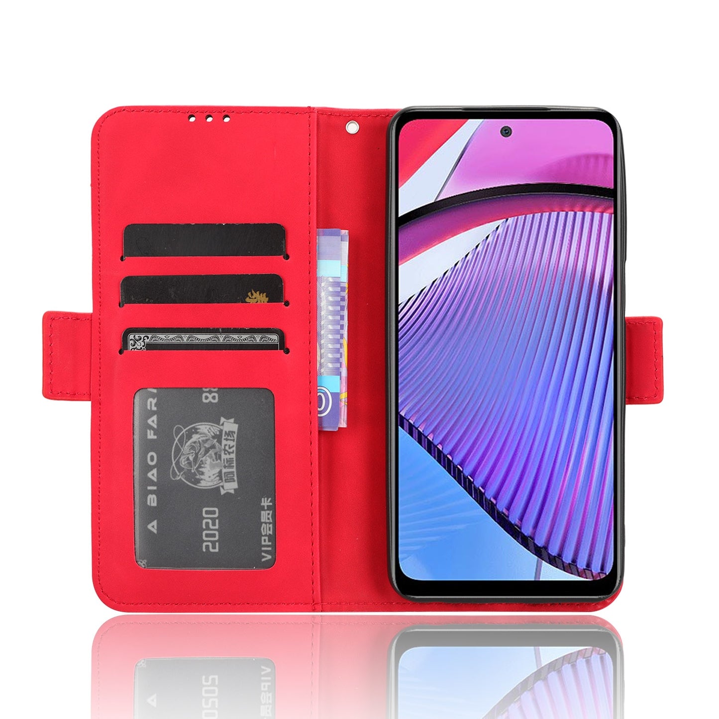 Motorola Moto G Power 2023 Skin Feel PU Leather Wallet Phone Case with Card Slots, Cash Pocket, Magnetic Closure, Built-In Stand, Full Protection TPU Cover