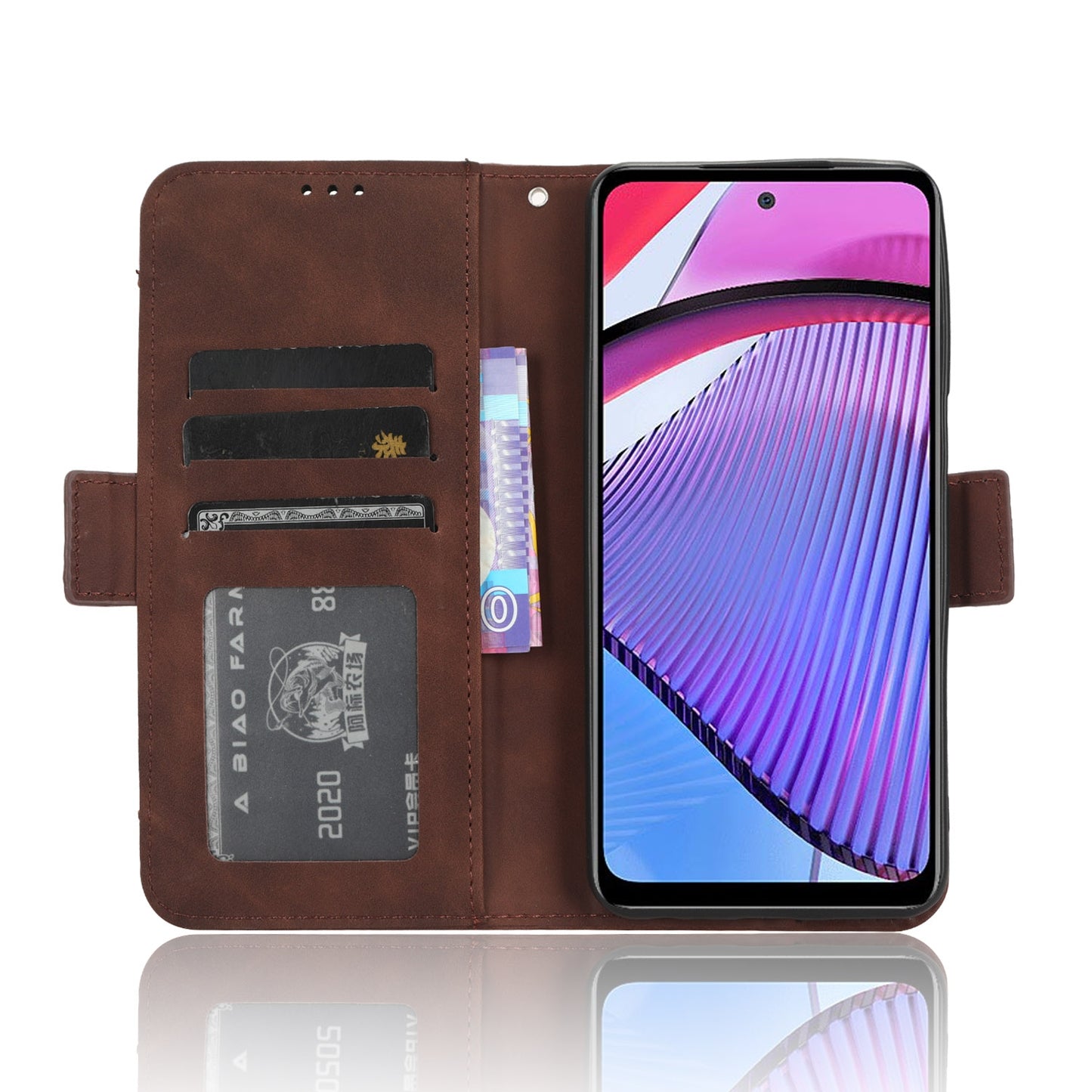 Motorola Moto G Power 2023 Skin Feel PU Leather Wallet Phone Case with Card Slots, Cash Pocket, Magnetic Closure, Built-In Stand, Full Protection TPU Cover