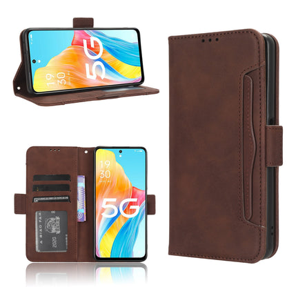 OPPO A1 5G Skin Feel PU Leather Wallet Phone Case with Card Slots, Cash Pocket, Magnetic Closure, Built-In Stand, Full Protection TPU Cover