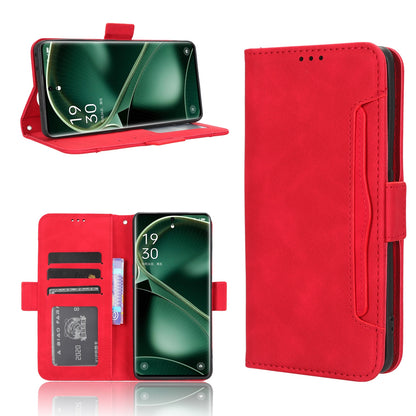 OPPO Find X6 Pro Skin Feel PU Leather Wallet Phone Case with Card Slots, Cash Pocket, Magnetic Closure, Built-In Stand, Full Protection TPU Cover