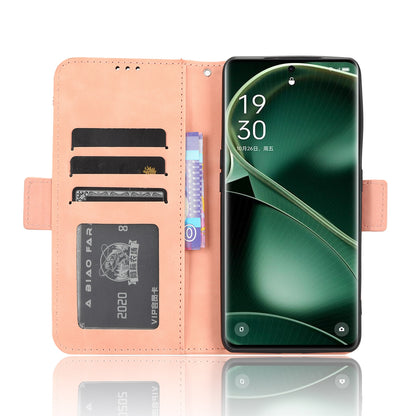 OPPO Find X6 Skin Feel PU Leather Wallet Phone Case with Card Slots, Cash Pocket, Magnetic Closure, Built-In Stand, Full Protection TPU Cover