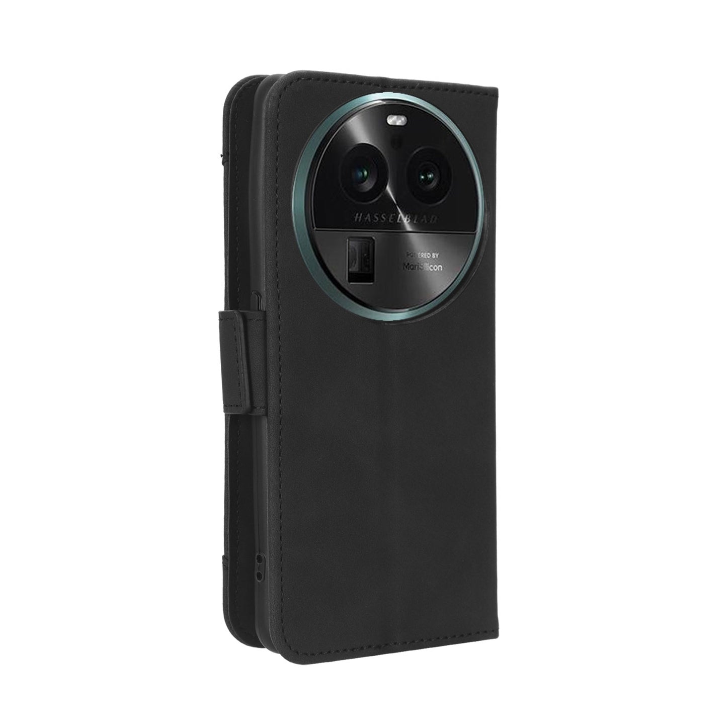 OPPO Find X6 Skin Feel PU Leather Wallet Phone Case with Card Slots, Cash Pocket, Magnetic Closure, Built-In Stand, Full Protection TPU Cover
