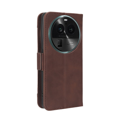 OPPO Find X6 Skin Feel PU Leather Wallet Phone Case with Card Slots, Cash Pocket, Magnetic Closure, Built-In Stand, Full Protection TPU Cover