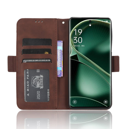 OPPO Find X6 Skin Feel PU Leather Wallet Phone Case with Card Slots, Cash Pocket, Magnetic Closure, Built-In Stand, Full Protection TPU Cover