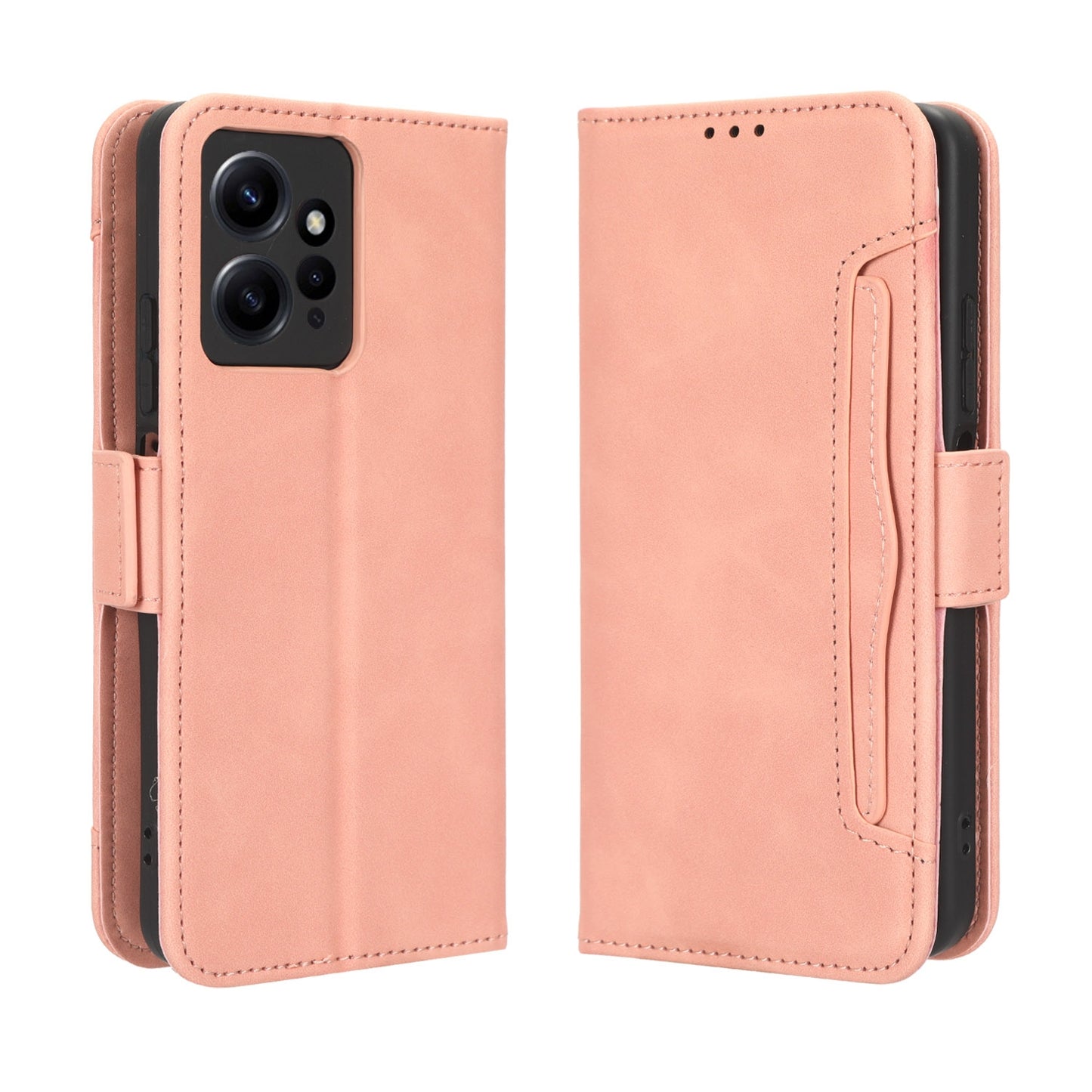 Xiaomi Redmi Note 12 4G Skin Feel PU Leather Wallet Phone Case with Card Slots, Cash Pocket, Magnetic Closure, Built-In Stand, Full Protection TPU Cover