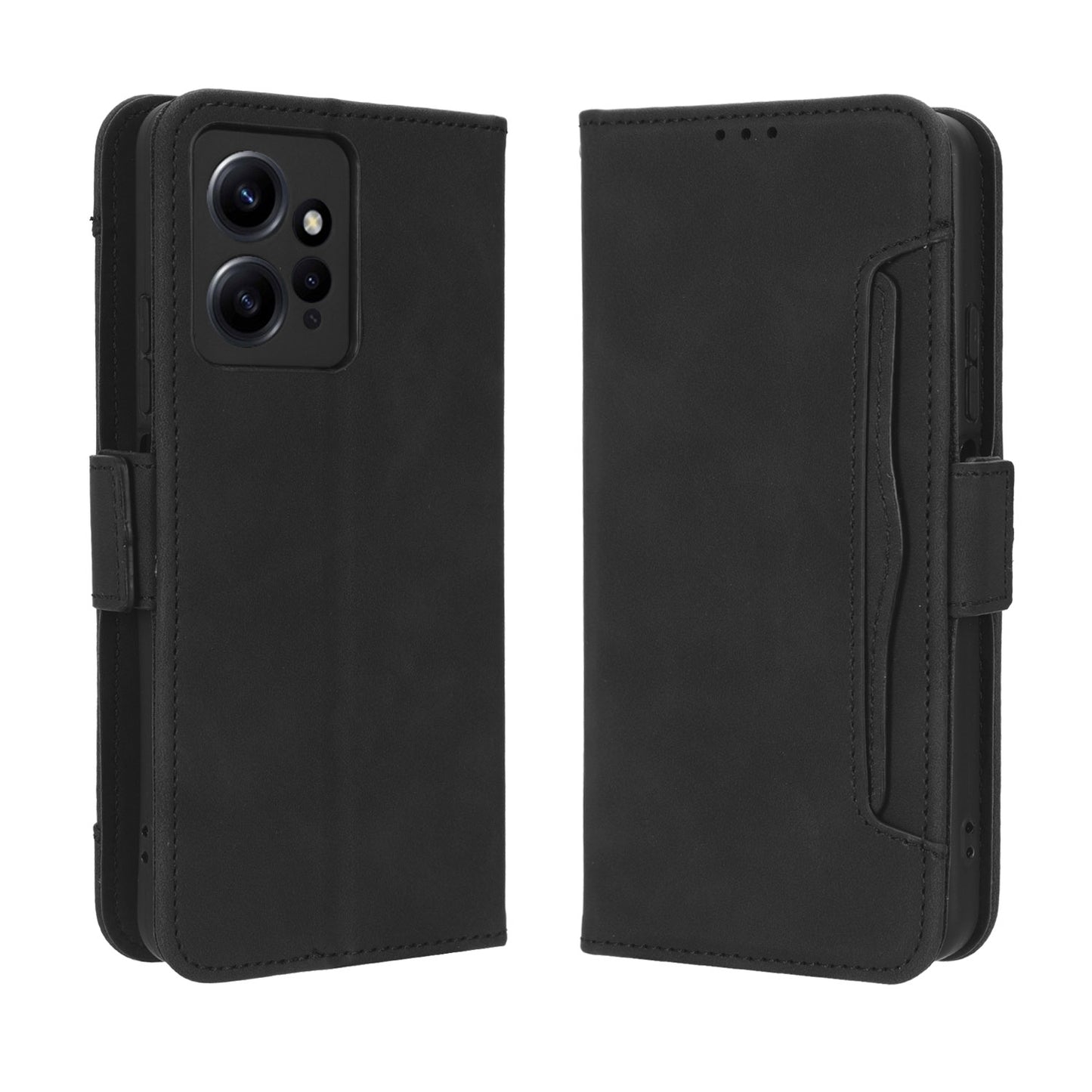 Xiaomi Redmi Note 12 4G Skin Feel PU Leather Wallet Phone Case with Card Slots, Cash Pocket, Magnetic Closure, Built-In Stand, Full Protection TPU Cover