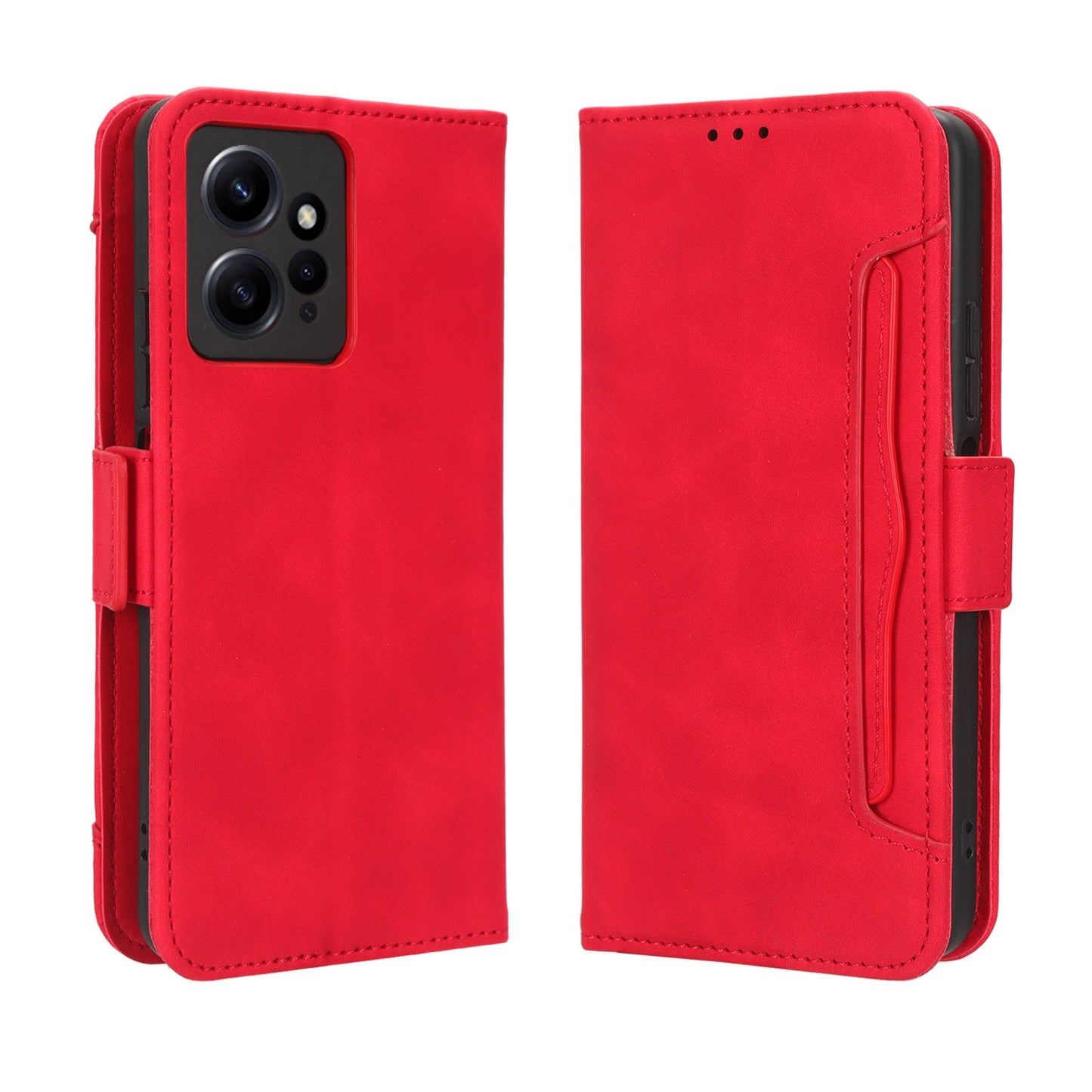 Xiaomi Redmi Note 12 4G Skin Feel PU Leather Wallet Phone Case with Card Slots, Cash Pocket, Magnetic Closure, Built-In Stand, Full Protection TPU Cover
