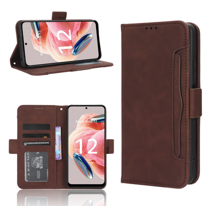 Xiaomi Redmi Note 12 4G Skin Feel PU Leather Wallet Phone Case with Card Slots, Cash Pocket, Magnetic Closure, Built-In Stand, Full Protection TPU Cover