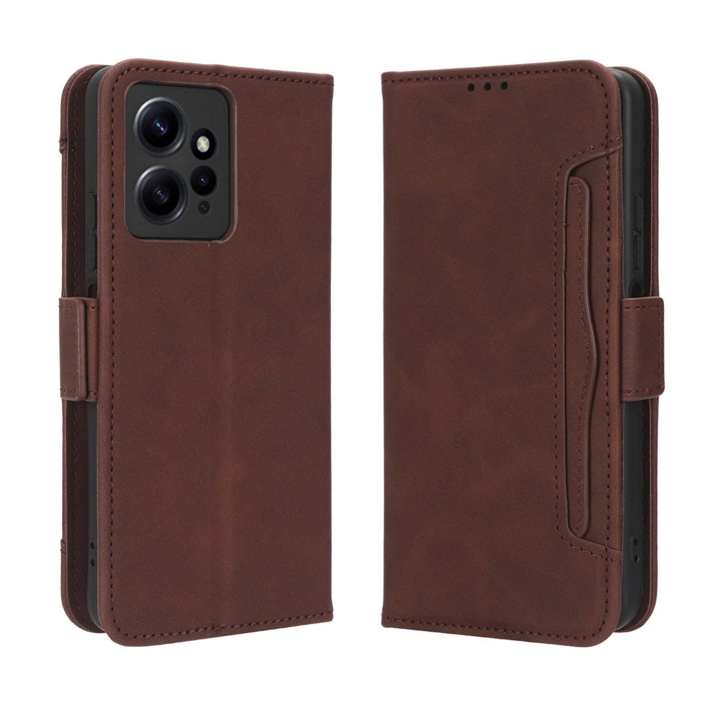 Xiaomi Redmi Note 12 4G Skin Feel PU Leather Wallet Phone Case with Card Slots, Cash Pocket, Magnetic Closure, Built-In Stand, Full Protection TPU Cover
