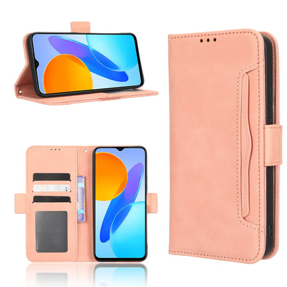 Honor X6 4G Skin Feel PU Leather Wallet Phone Case with Card Slots, Cash Pocket, Magnetic Closure, Built-In Stand, Full Protection TPU Cover