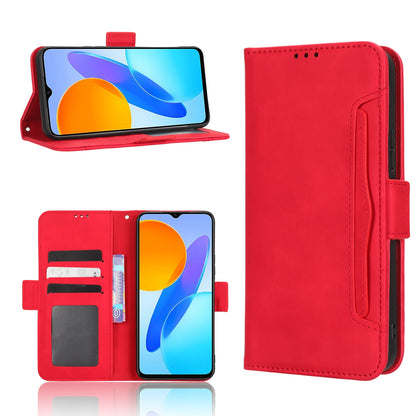 Honor 70 Lite Skin Feel PU Leather Wallet Phone Case with Card Slots, Cash Pocket, Magnetic Closure, Built-In Stand, Full Protection TPU Cover