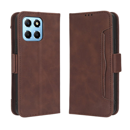 Honor 70 Lite Skin Feel PU Leather Wallet Phone Case with Card Slots, Cash Pocket, Magnetic Closure, Built-In Stand, Full Protection TPU Cover