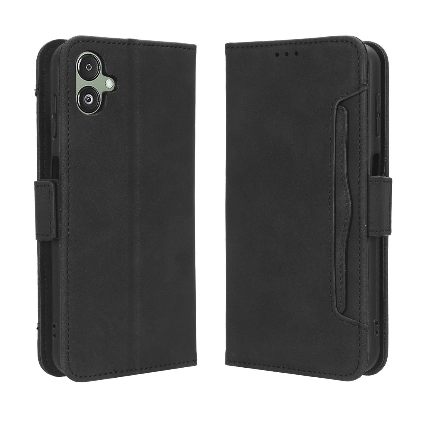 Samsung Galaxy F14 Skin Feel PU Leather Wallet Phone Case with Card Slots, Cash Pocket, Magnetic Closure, Built-In Stand, Full Protection TPU Cover