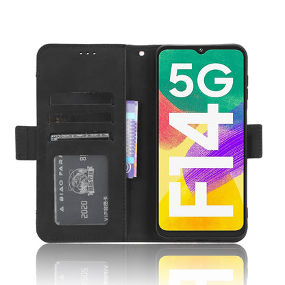 Samsung Galaxy F14 Skin Feel PU Leather Wallet Phone Case with Card Slots, Cash Pocket, Magnetic Closure, Built-In Stand, Full Protection TPU Cover