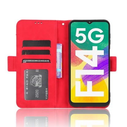 Samsung Galaxy F14 Skin Feel PU Leather Wallet Phone Case with Card Slots, Cash Pocket, Magnetic Closure, Built-In Stand, Full Protection TPU Cover