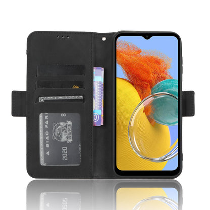 Samsung Galaxy M14 5G Skin Feel PU Leather Wallet Phone Case with Card Slots, Cash Pocket, Magnetic Closure, Built-In Stand, Full Protection TPU Cover
