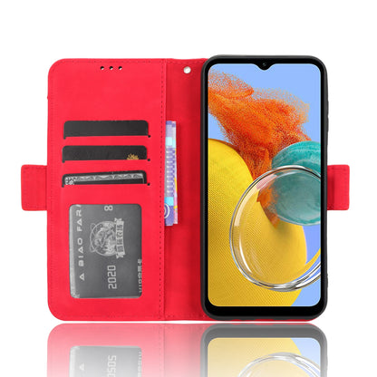 Samsung Galaxy M14 5G Skin Feel PU Leather Wallet Phone Case with Card Slots, Cash Pocket, Magnetic Closure, Built-In Stand, Full Protection TPU Cover