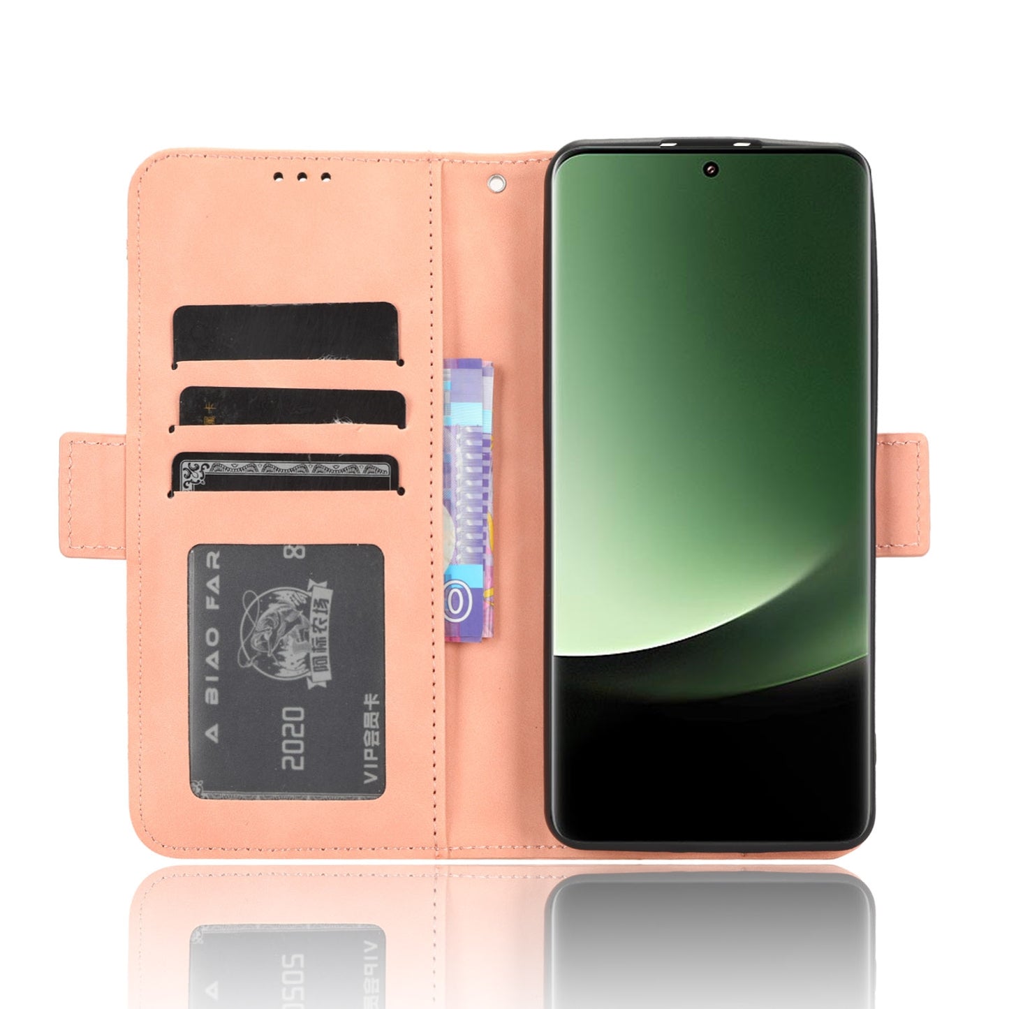 Xiaomi 13 Ultra Skin Feel PU Leather Wallet Phone Case with Card Slots, Cash Pocket, Magnetic Closure, Built-In Stand, Full Protection TPU Cover