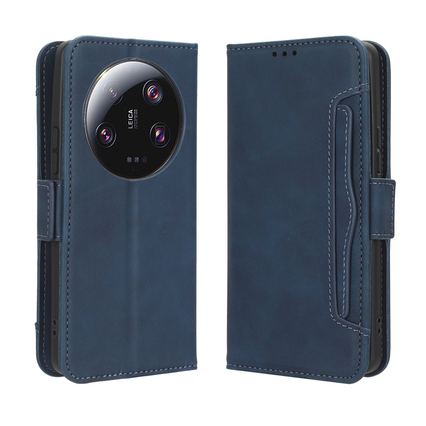 Xiaomi 13 Ultra Skin Feel PU Leather Wallet Phone Case with Card Slots, Cash Pocket, Magnetic Closure, Built-In Stand, Full Protection TPU Cover