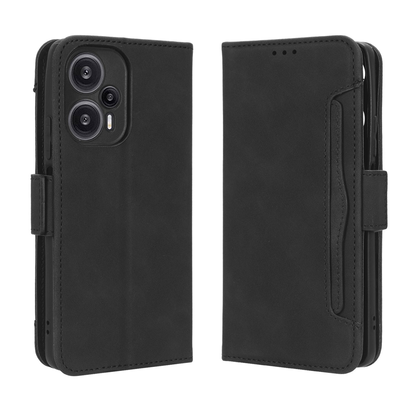 Xiaomi Redmi Note 12 Turbo 5G Skin Feel PU Leather Wallet Phone Case with Card Slots, Cash Pocket, Magnetic Closure, Built-In Stand, Full Protection TPU Cover