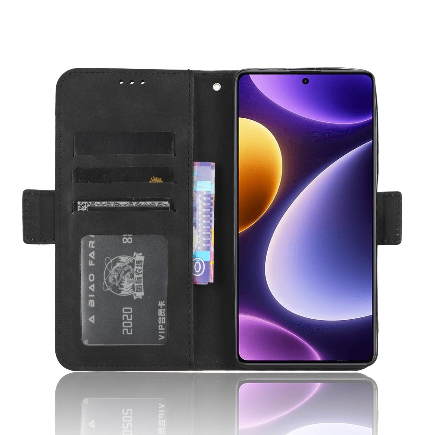 Xiaomi Redmi Note 12 Turbo 5G Skin Feel PU Leather Wallet Phone Case with Card Slots, Cash Pocket, Magnetic Closure, Built-In Stand, Full Protection TPU Cover