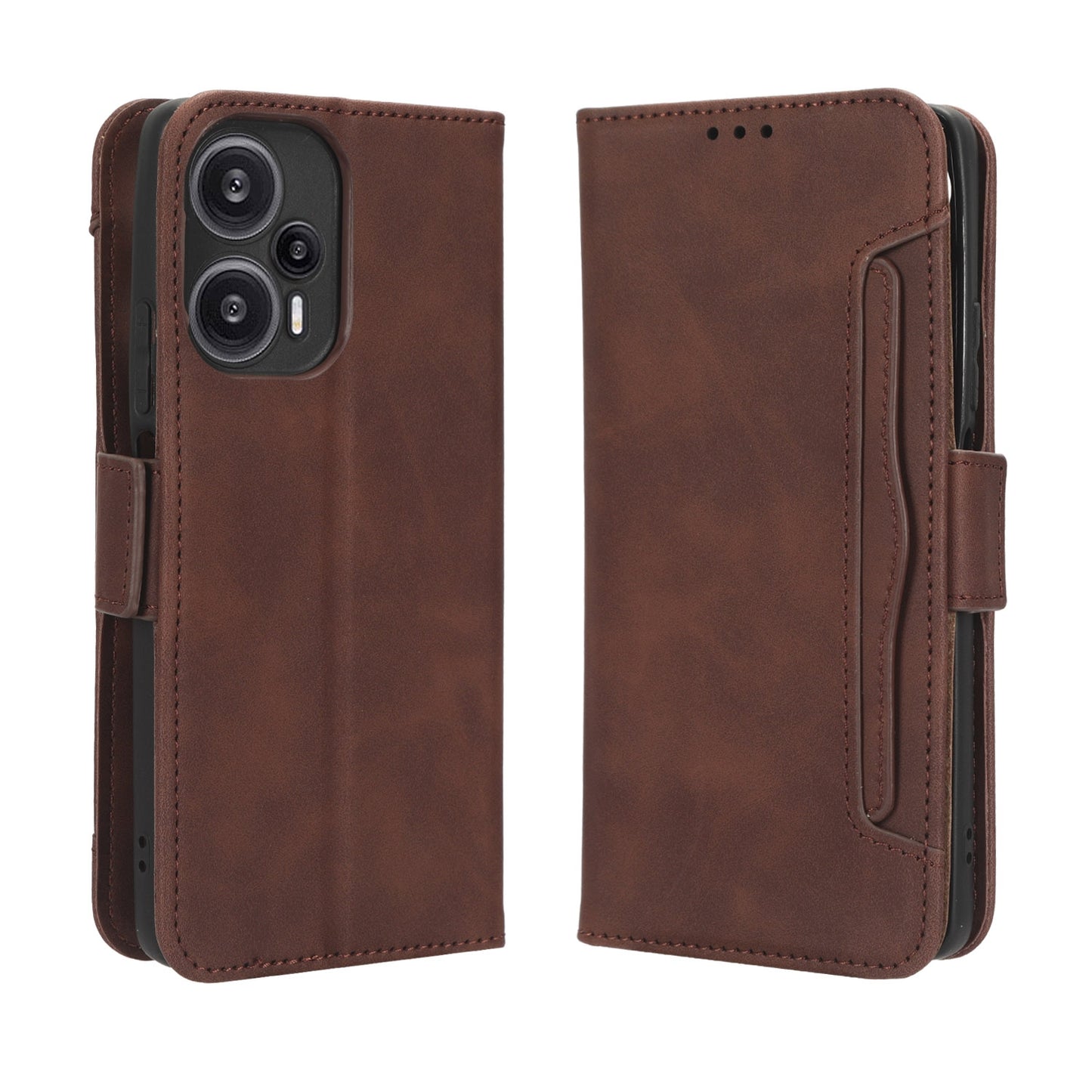 Xiaomi Redmi Note 12 Turbo 5G Skin Feel PU Leather Wallet Phone Case with Card Slots, Cash Pocket, Magnetic Closure, Built-In Stand, Full Protection TPU Cover