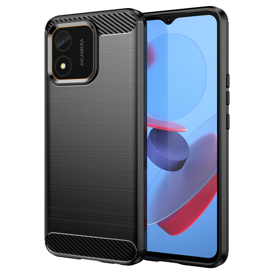 Honor X5 4G Carbon Fibre Brushed Texture TPU Protective Phone Case Shockproof Slim Cover
