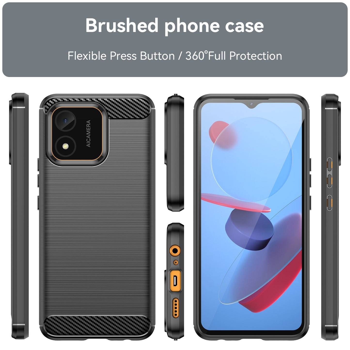 Honor X5 4G Carbon Fiber Brushed Texture TPU Protective Phone Case Shockproof Slim Cover