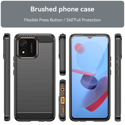 Honor X5 4G Carbon Fiber Brushed Texture TPU Protective Phone Case Shockproof Slim Cover