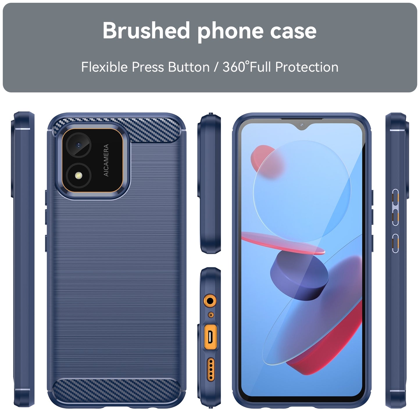 Honor X5 4G Carbon Fiber Brushed Texture TPU Protective Phone Case Shockproof Slim Cover