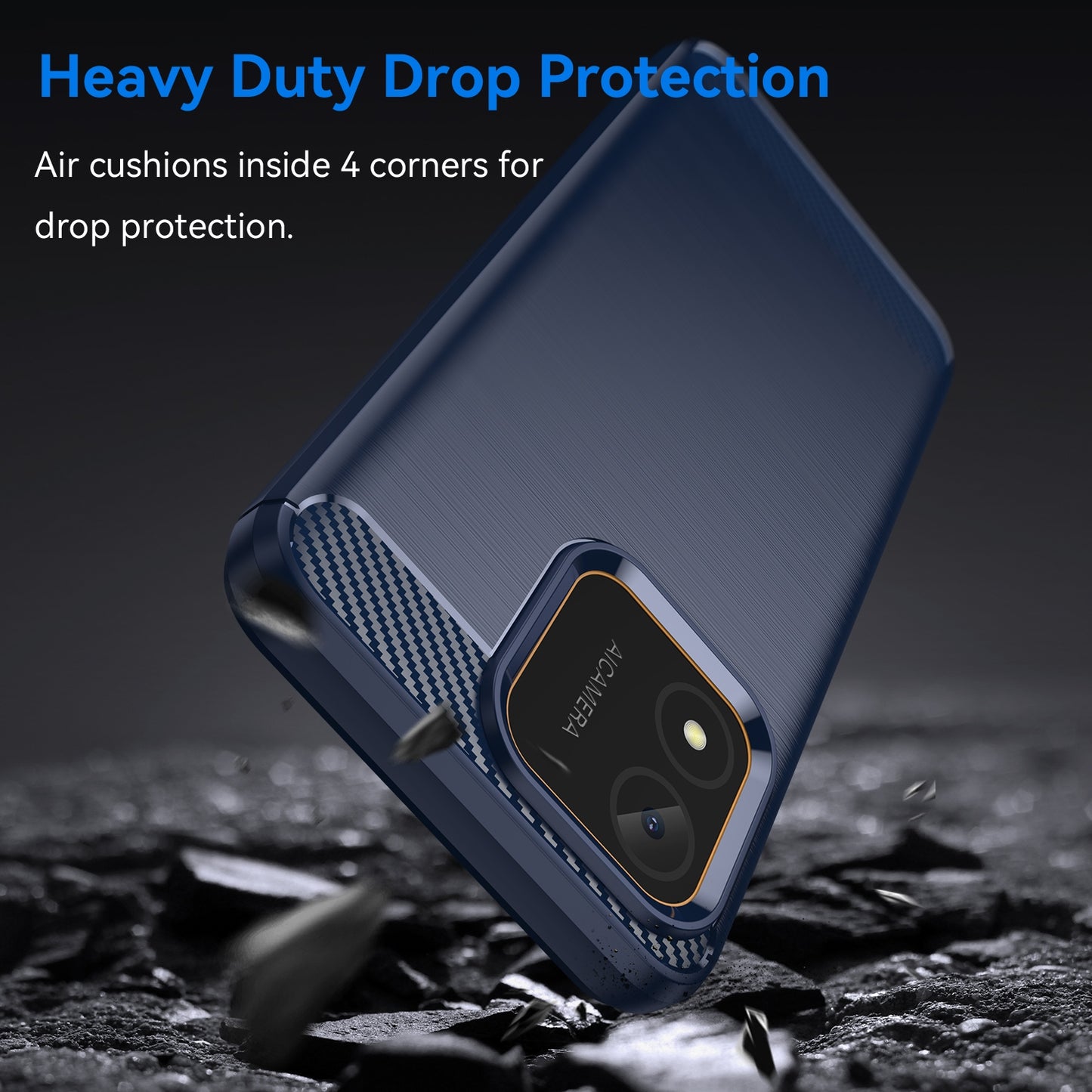 Honor X5 4G Carbon Fibre Brushed Texture TPU Protective Phone Case Shockproof Slim Cover