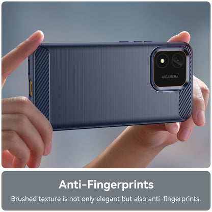 Honor X5 4G Carbon Fiber Brushed Texture TPU Protective Phone Case Shockproof Slim Cover