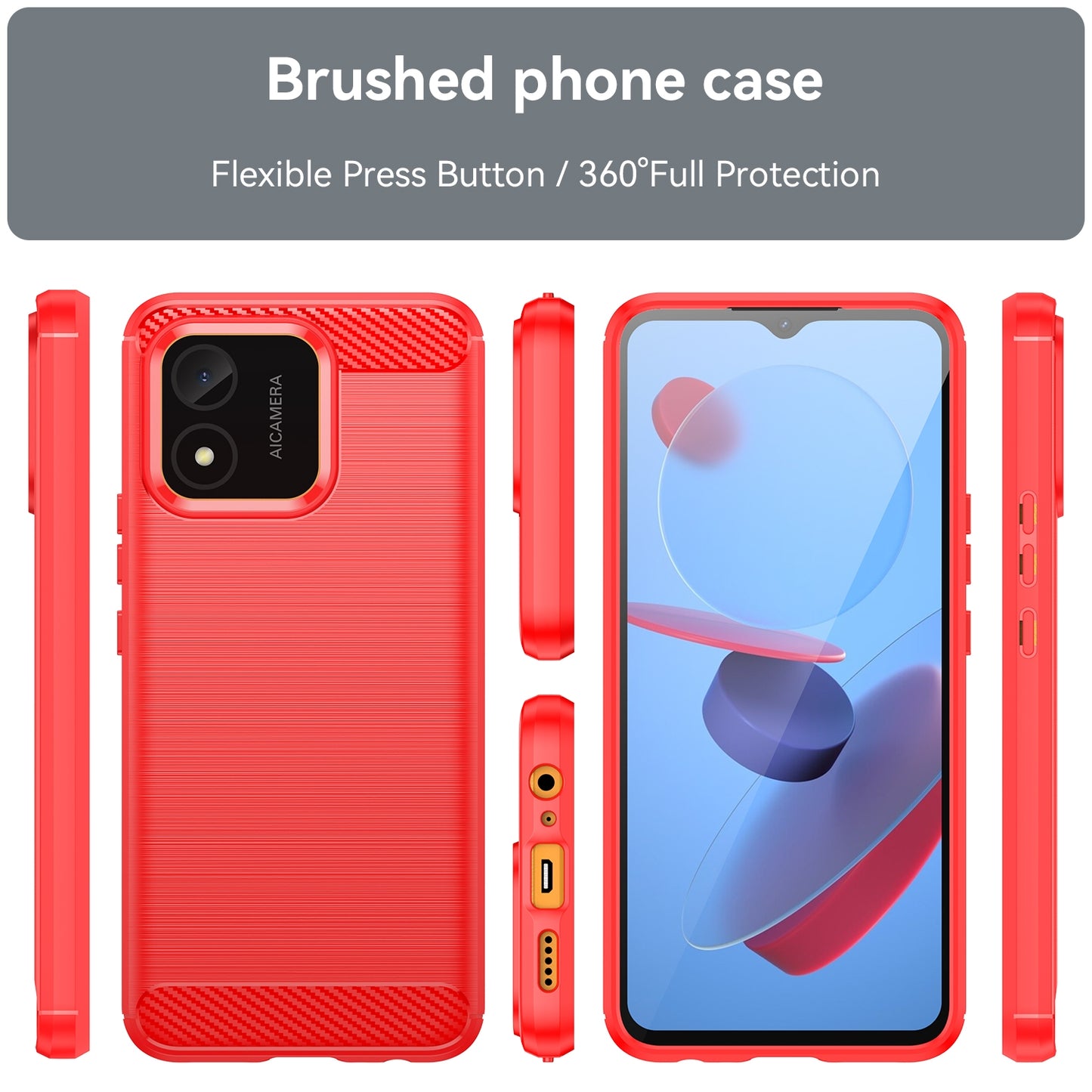 Honor X5 4G Carbon Fibre Brushed Texture TPU Protective Phone Case Shockproof Slim Cover