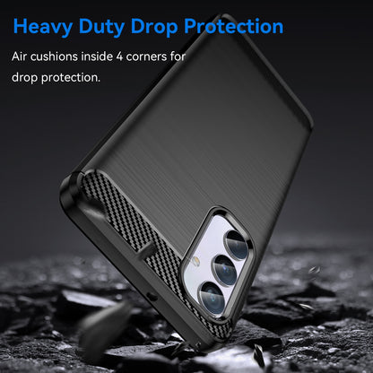 Samsung Galaxy M54 5G Carbon Fibre Brushed Texture TPU Protective Phone Case Shockproof Slim Cover