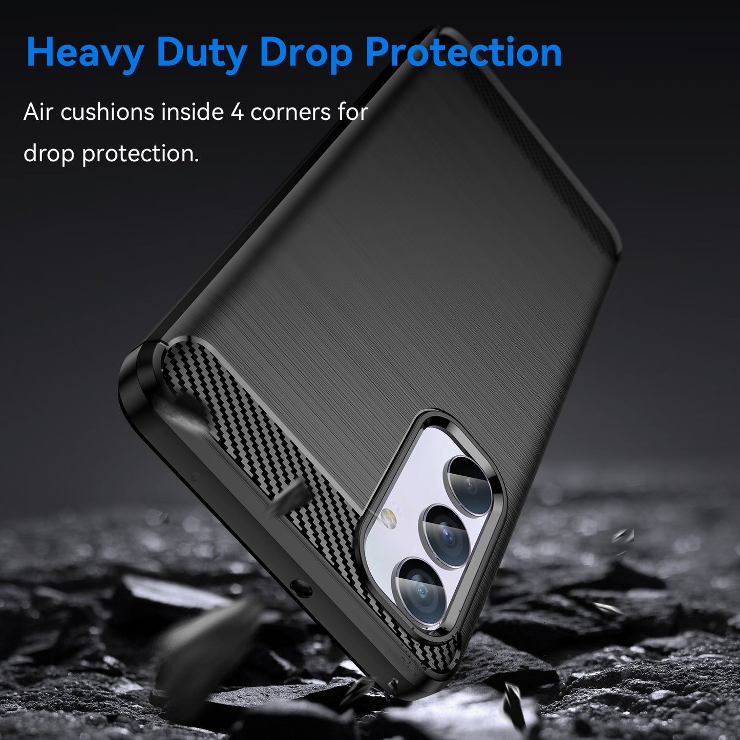 Samsung Galaxy M54 5G Carbon Fiber Brushed Texture TPU Protective Phone Case Shockproof Slim Cover
