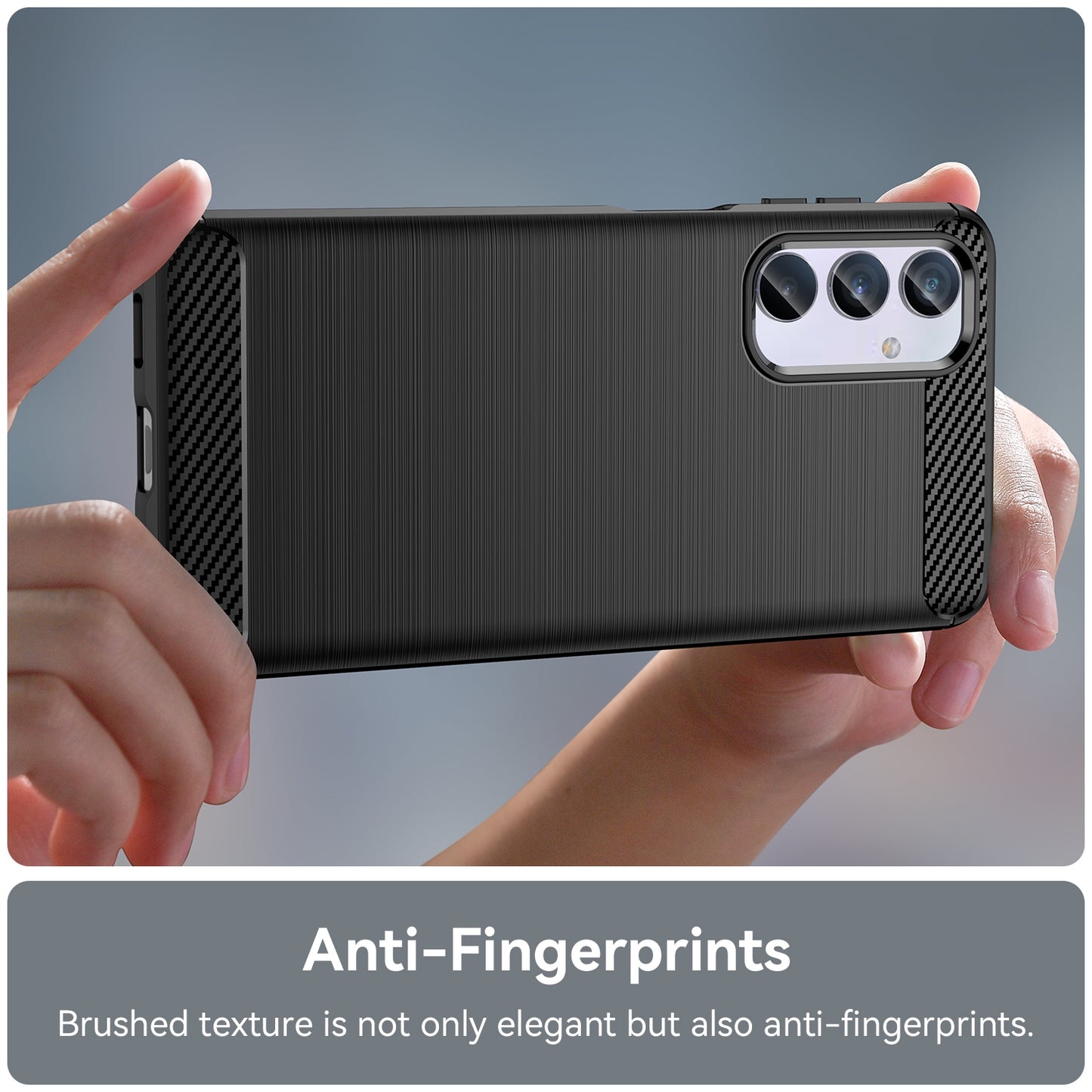 Samsung Galaxy M54 5G Carbon Fiber Brushed Texture TPU Protective Phone Case Shockproof Slim Cover