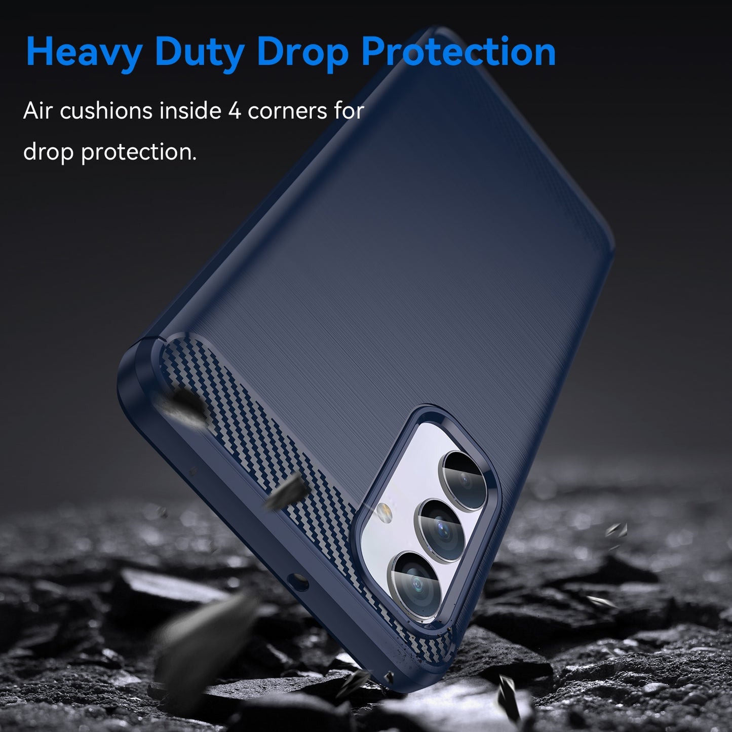 Samsung Galaxy M54 5G Carbon Fibre Brushed Texture TPU Protective Phone Case Shockproof Slim Cover