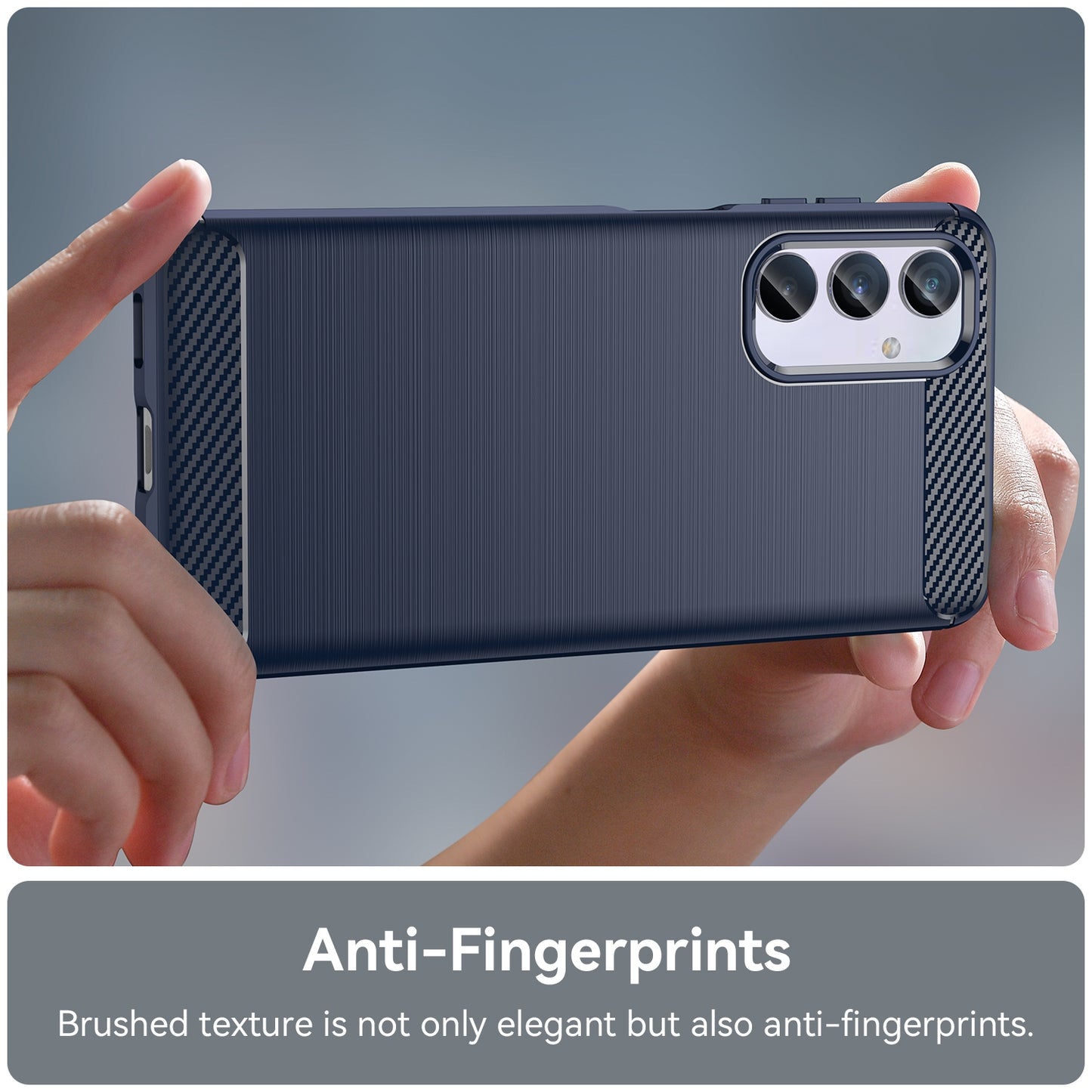 Samsung Galaxy M54 5G Carbon Fibre Brushed Texture TPU Protective Phone Case Shockproof Slim Cover
