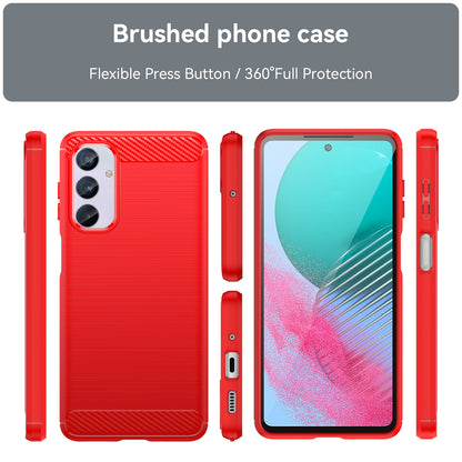 Samsung Galaxy M54 5G Carbon Fiber Brushed Texture TPU Protective Phone Case Shockproof Slim Cover