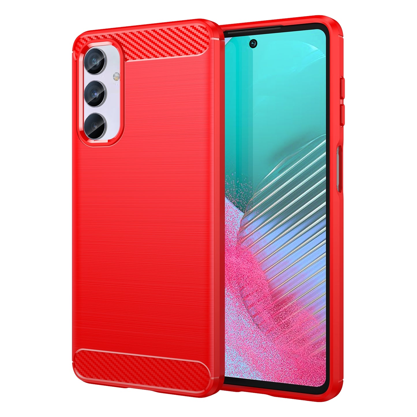 Samsung Galaxy M54 5G Carbon Fiber Brushed Texture TPU Protective Phone Case Shockproof Slim Cover