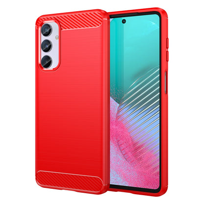 Samsung Galaxy M54 5G Carbon Fiber Brushed Texture TPU Protective Phone Case Shockproof Slim Cover