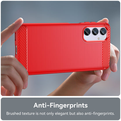 Samsung Galaxy M54 5G Carbon Fibre Brushed Texture TPU Protective Phone Case Shockproof Slim Cover