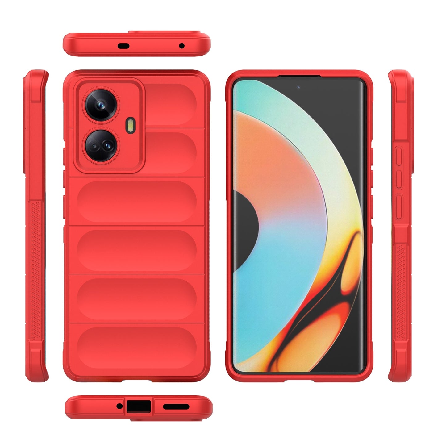 Realme 10 Pro+ 5G Shock Absorbent Magic Shield TPU + Flannel Phone Case, Featuring Ridged Drop Protection, Bright Colours & Easy Access