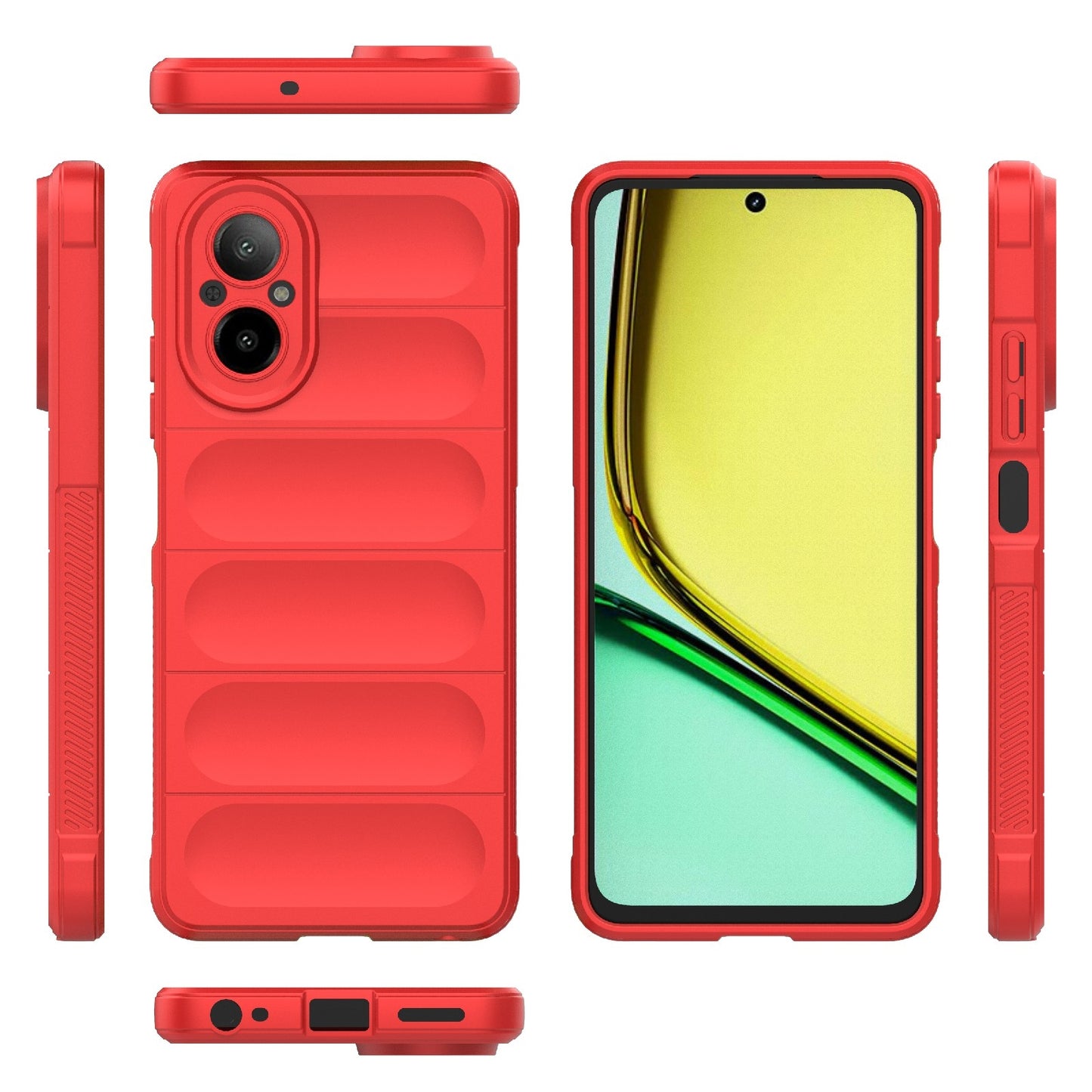 Realme C67 4G Global Shock Absorbent Magic Shield TPU + Flannel Phone Case, Featuring Ridged Drop Protection, Bright Colours & Easy Access