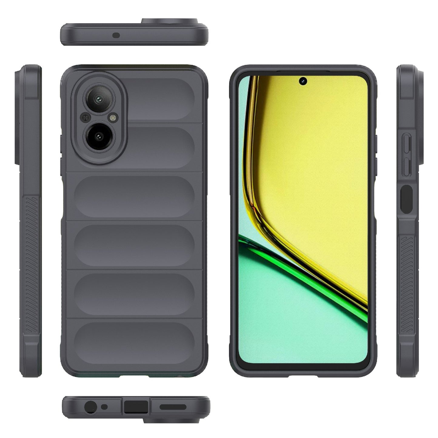 Realme C67 4G Global Shock Absorbent Magic Shield TPU + Flannel Phone Case, Featuring Ridged Drop Protection, Bright Colours & Easy Access
