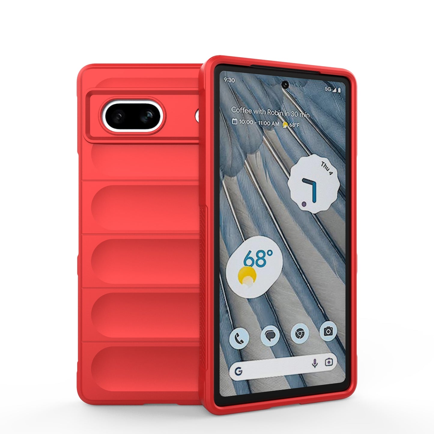 Google Pixel 7a Shock Absorbent Magic Shield TPU + Flannel Phone Case, Featuring Ridged Drop Protection, Bright Colours & Easy Access